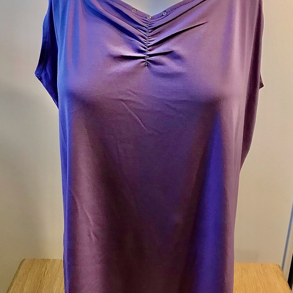Women's Purple Ruched V-Neck Camisole Top